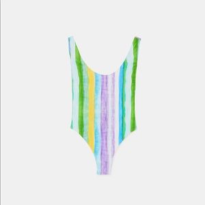 NWOT! Zara Striped Swimsuit - Size S